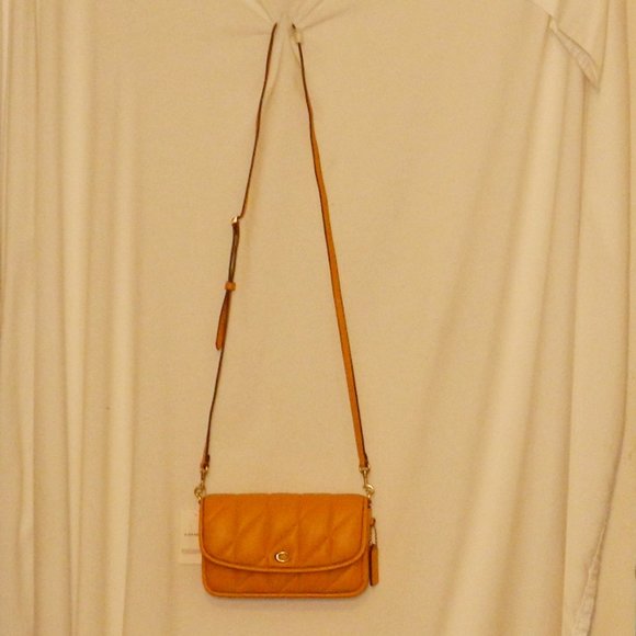 Coach C8571 $295 Hayden Quilted Pillow Leather Papaya Crossbody NWT! - Picture 6 of 9